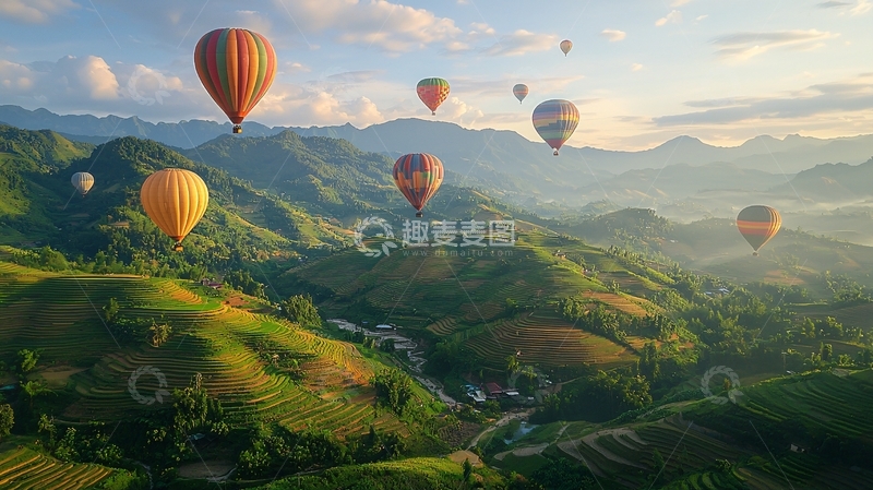 高清大图下载【趣麦麦图】热气球