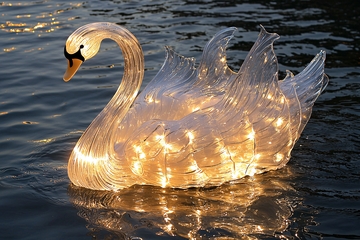 透明发光天鹅