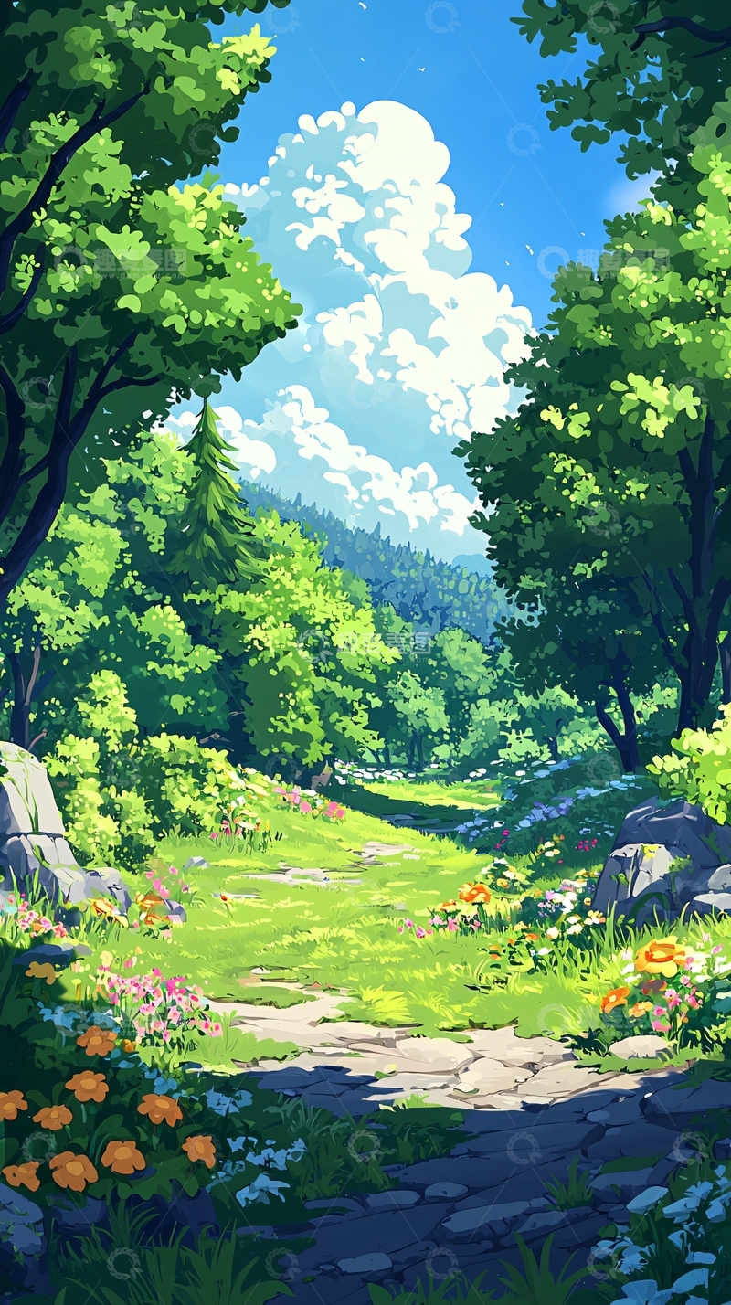 高清大图下载【趣麦麦图】绿色森林小路