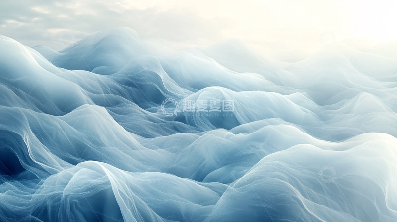 高清大图下载【趣麦麦图】蓝色雾气形成的抽象山脉