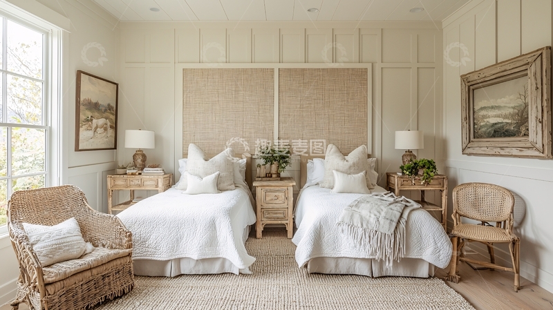 高清大图下载【趣麦麦图】简约温馨双人床卧室