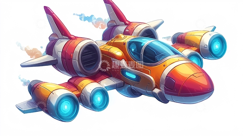 高清大图下载【趣麦麦图】卡通宇宙飞船