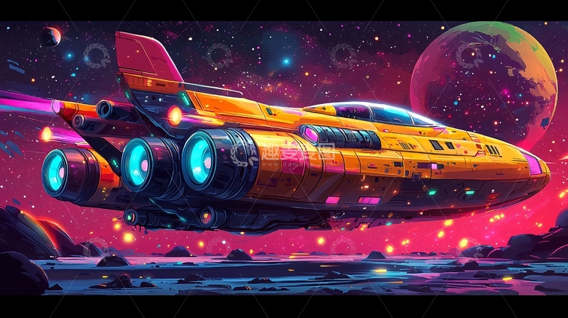 高清大图下载【趣麦麦图】宇宙飞船太空旅行