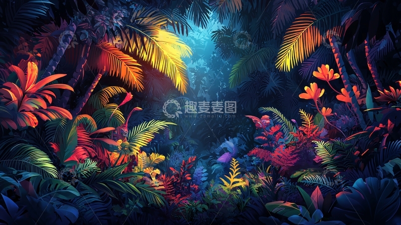 高清大图下载【趣麦麦图】黑暗热带雨林