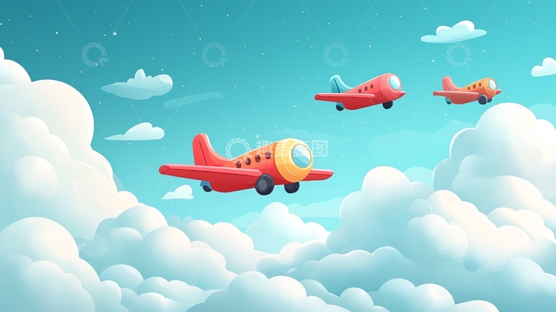 高清大图下载【趣麦麦图】卡通飞机
