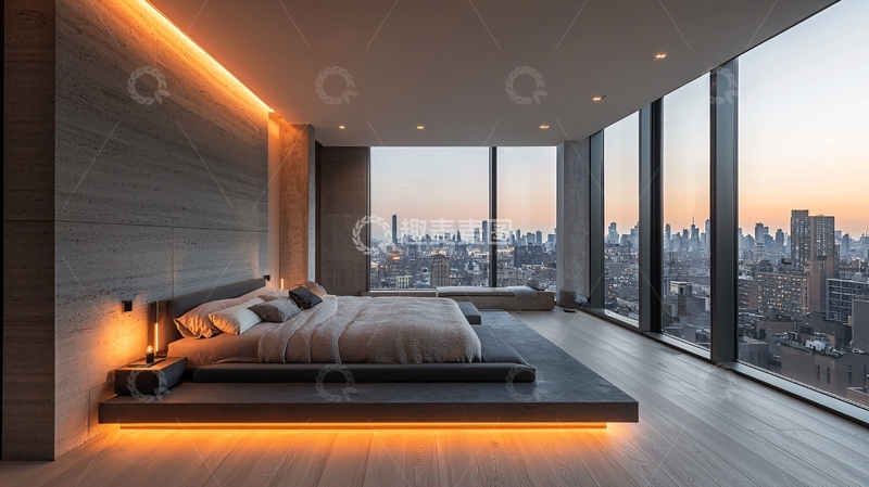 高清大图下载【趣麦麦图】极简现代卧室设计