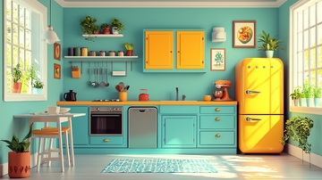 复古清新小厨房