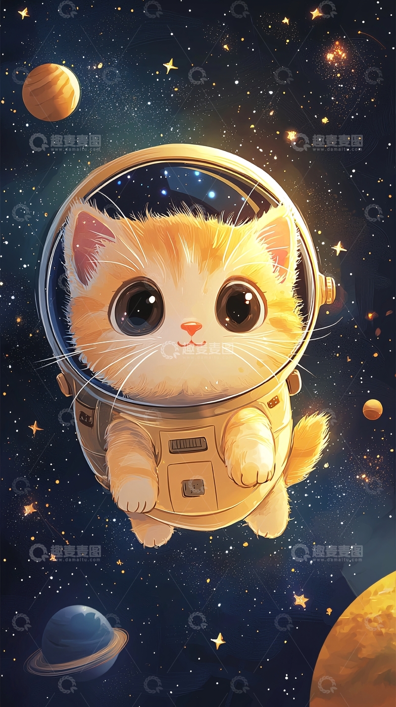高清大图下载【趣麦麦图】太空猫