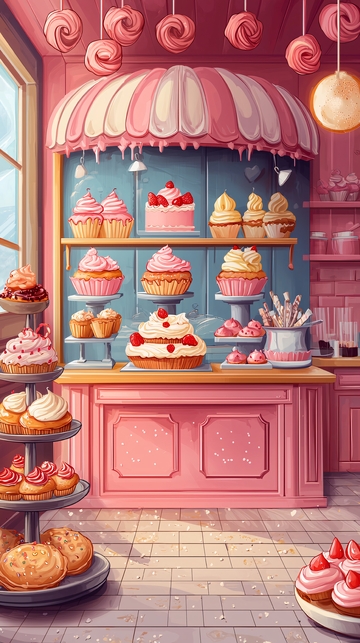 粉色甜品店