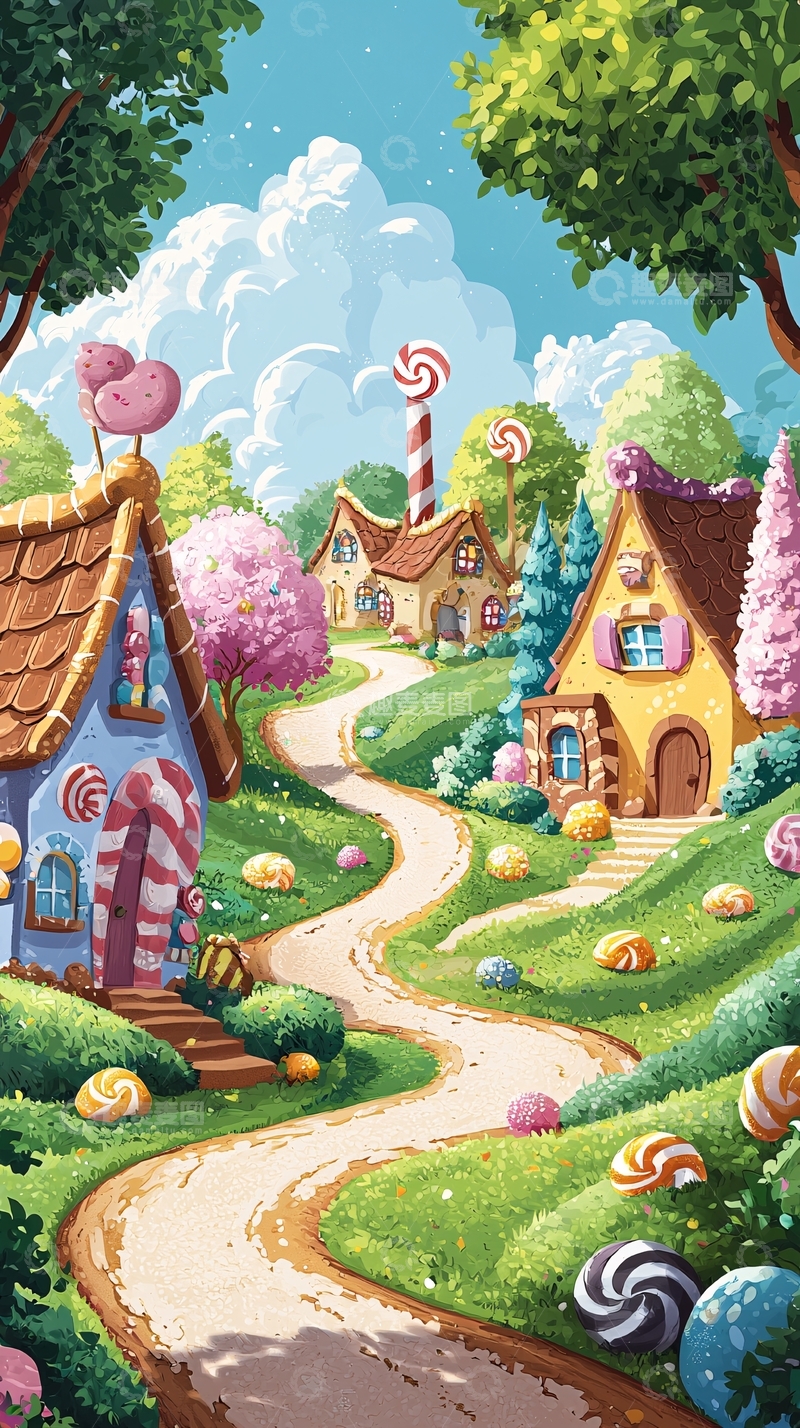 高清大图下载【趣麦麦图】糖果屋村庄