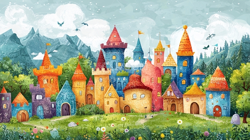 高清大图下载【趣麦麦图】彩色童话城堡