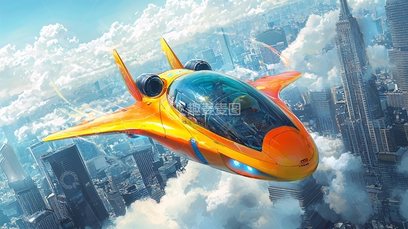 高清大图下载【趣麦麦图】未来飞机
