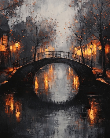 夜晚小桥流水人家