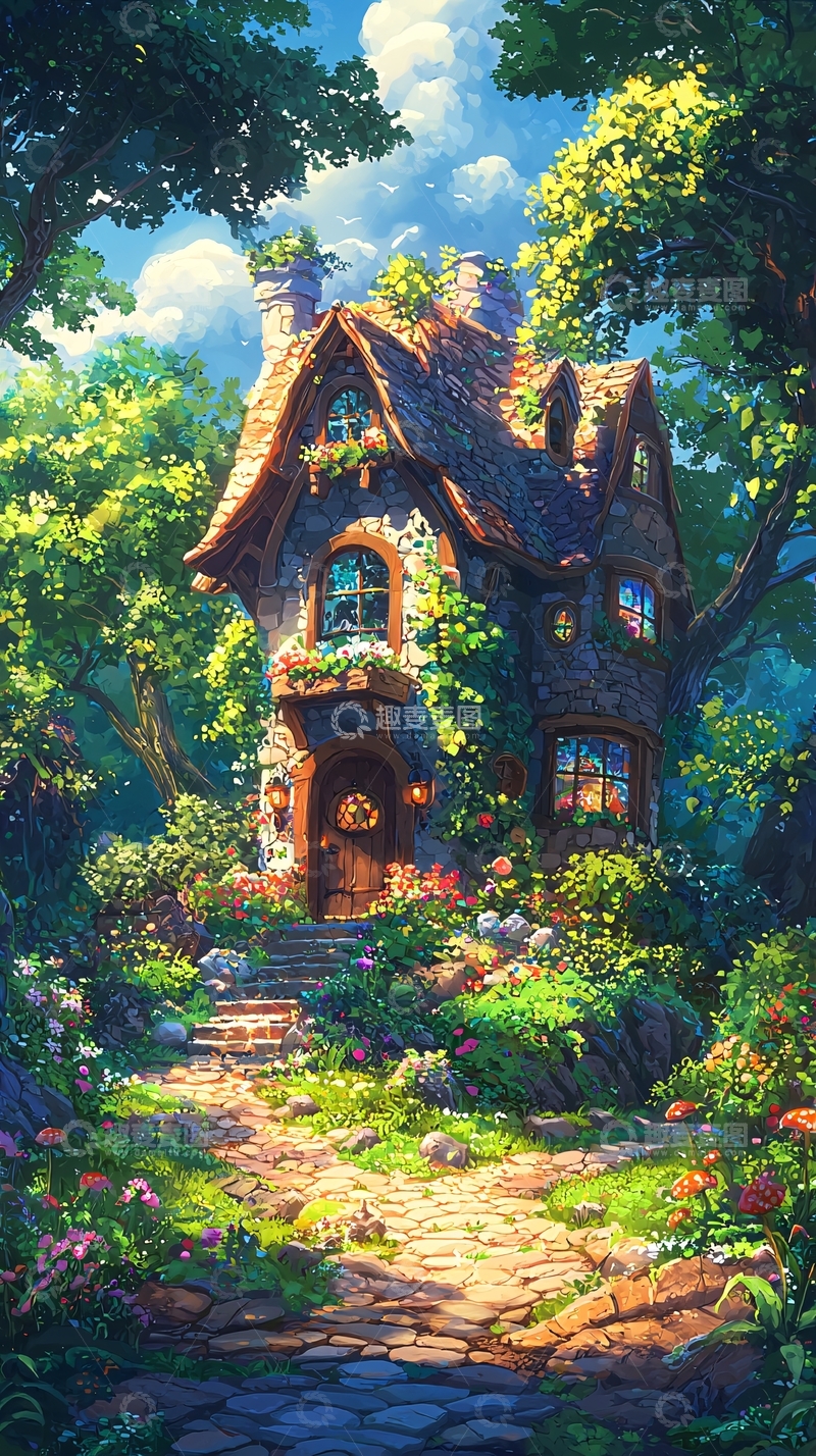 高清大图下载【趣麦麦图】森林小屋