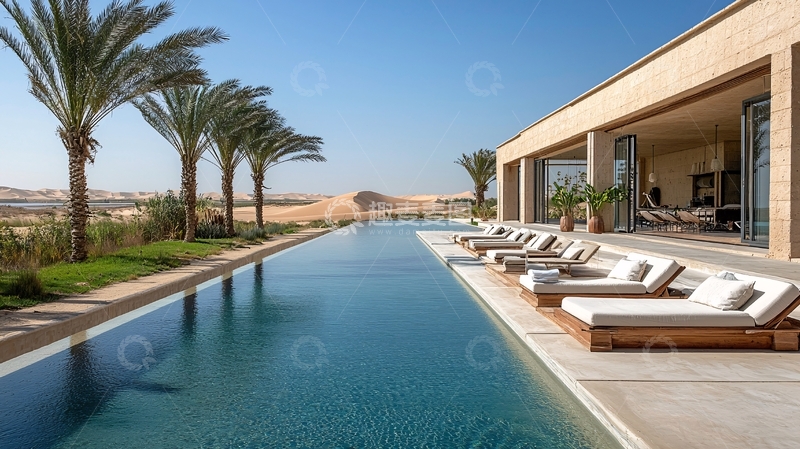 高清大图下载【趣麦麦图】沙漠泳池别墅