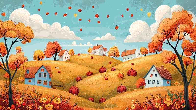 高清大图下载【趣麦麦图】秋日田园乡村风景图