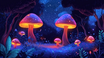 夜光森林梦幻蘑菇