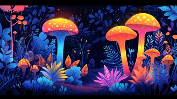 梦幻发光蘑菇森林