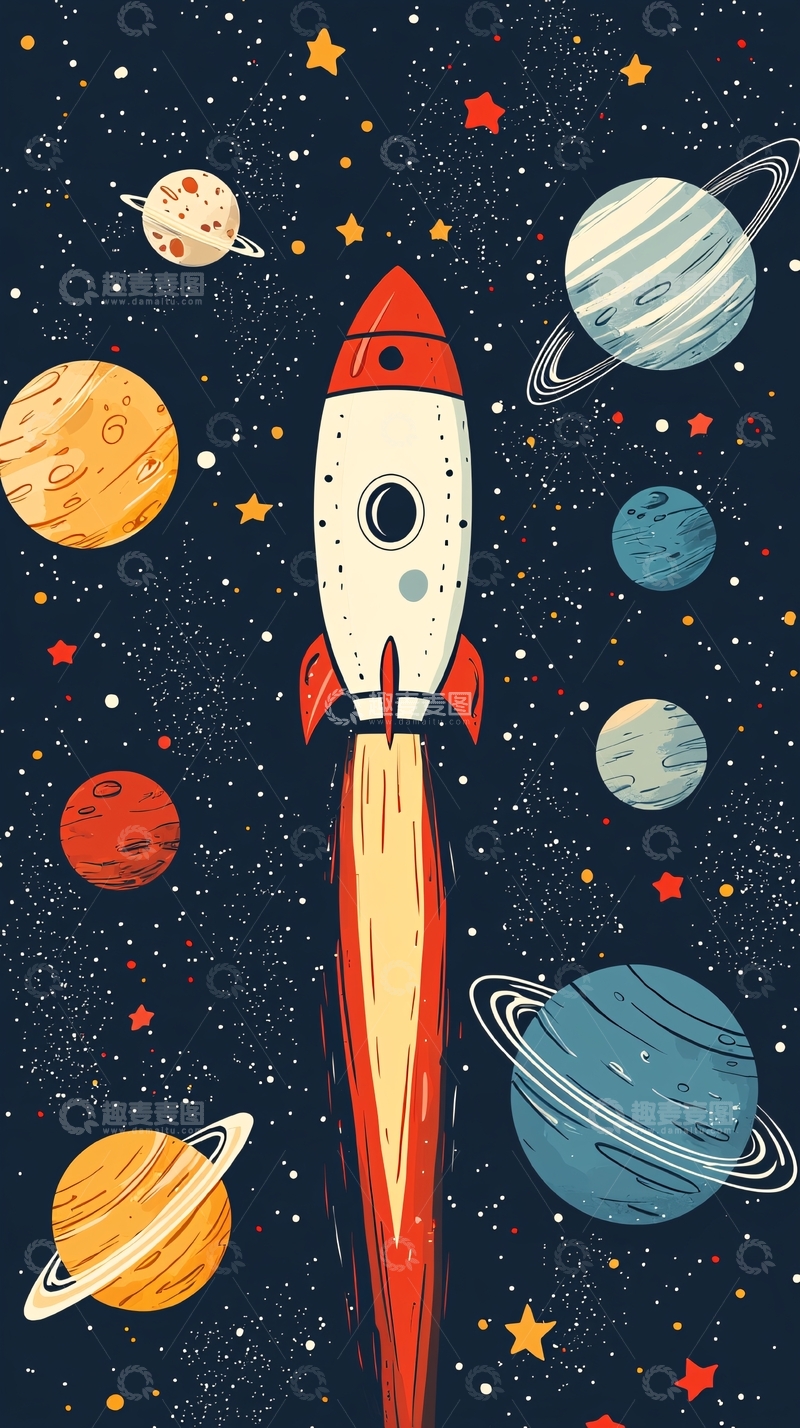 高清大图下载【趣麦麦图】宇宙飞船发射