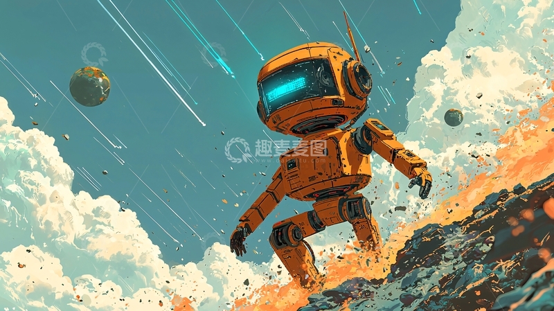 高清大图下载【趣麦麦图】太空机器人