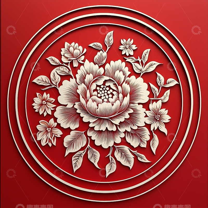 高清大图下载【趣麦麦图】中式花卉图案