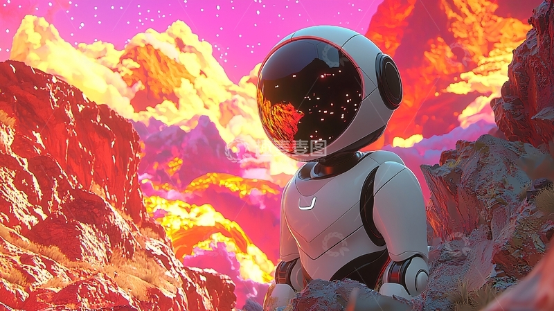 高清大图下载【趣麦麦图】太空机器人