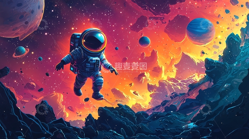 高清大图下载【趣麦麦图】太空宇航员