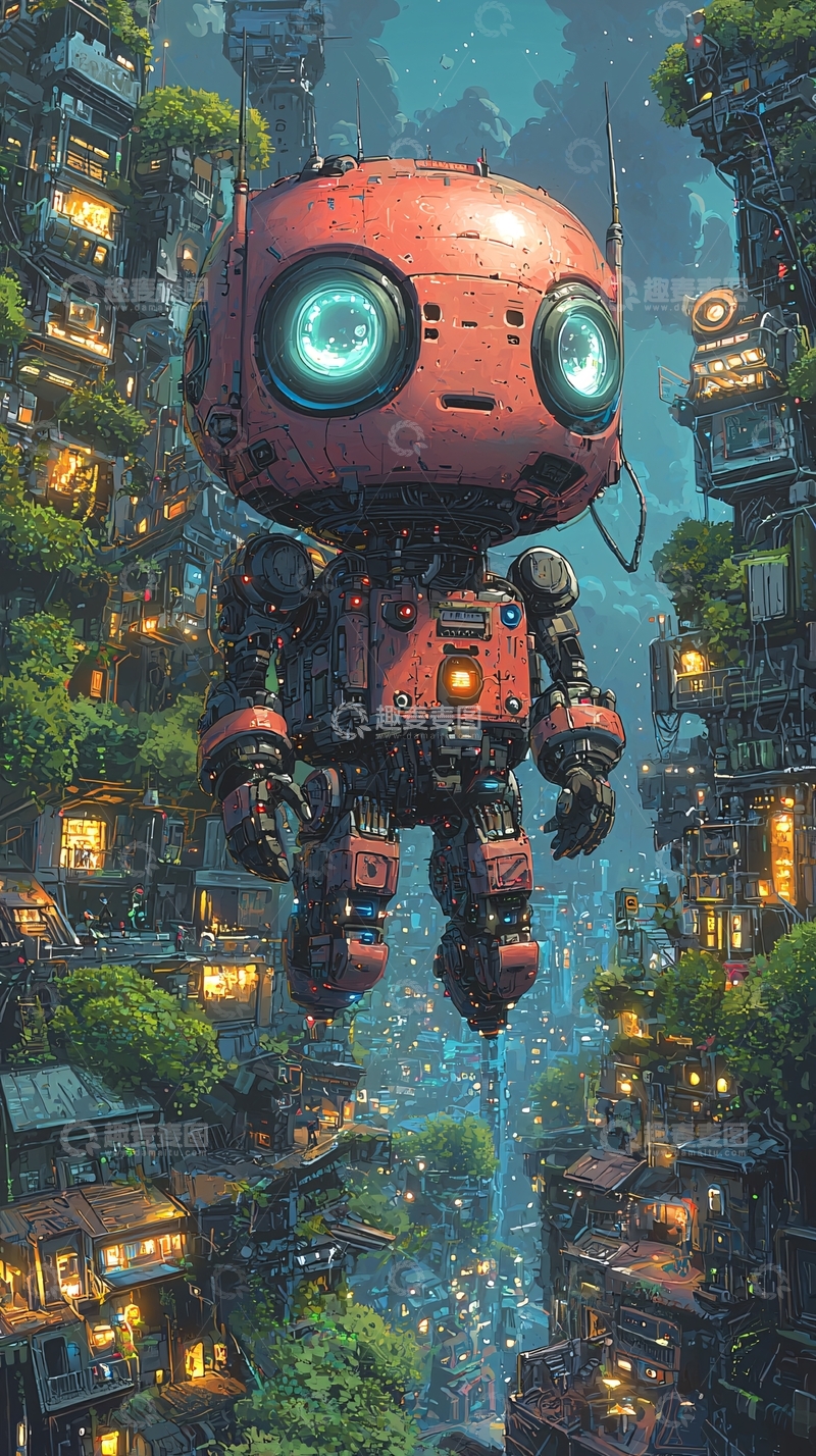 高清大图下载【趣麦麦图】悬浮机器人