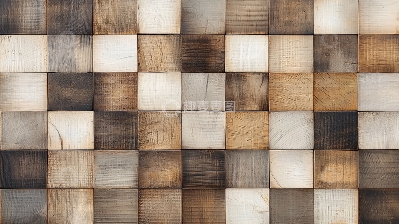 高清大图下载【趣麦麦图】木制方块组成的抽象背景