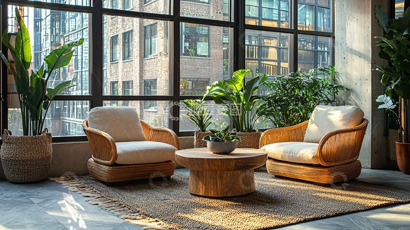 高清大图下载【趣麦麦图】落地窗休闲区