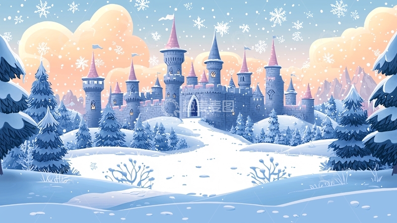 高清大图下载【趣麦麦图】冬季童话城堡