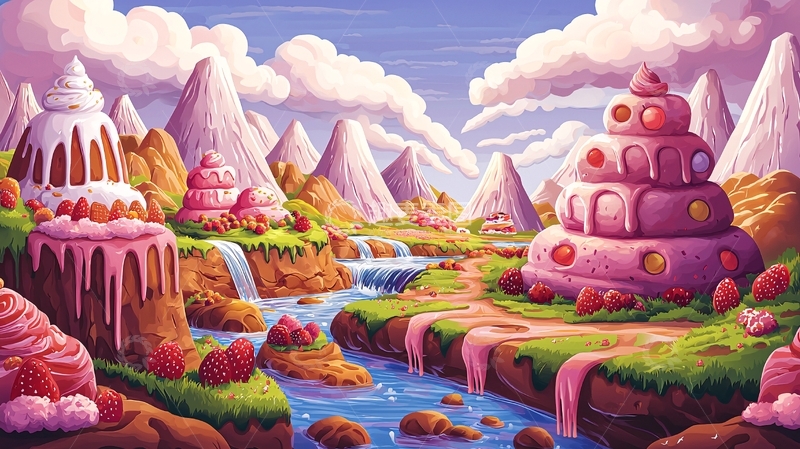 高清大图下载【趣麦麦图】梦幻甜点山谷