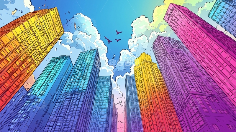 高清大图下载【趣麦麦图】彩色城市