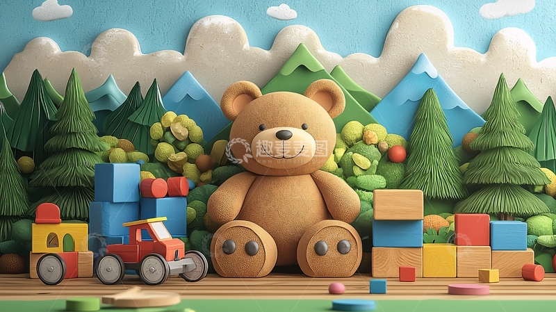 高清大图下载【趣麦麦图】卡通泰迪熊