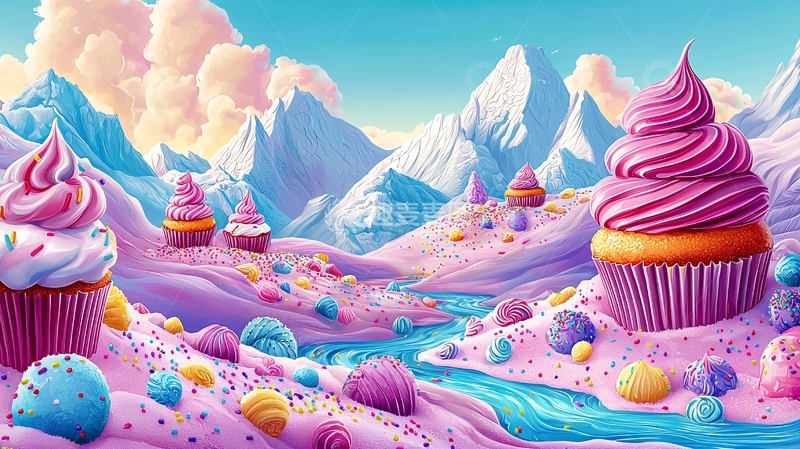高清大图下载【趣麦麦图】梦幻甜点山谷