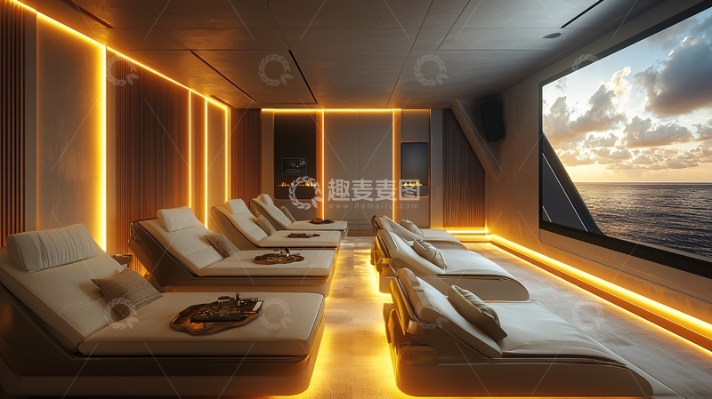 高清大图下载【趣麦麦图】豪华游艇休息室