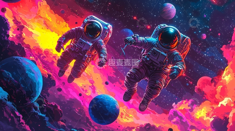 高清大图下载【趣麦麦图】太空宇航员