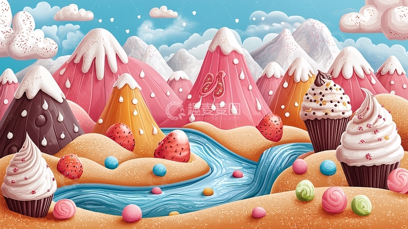 高清大图下载【趣麦麦图】梦幻糖果山