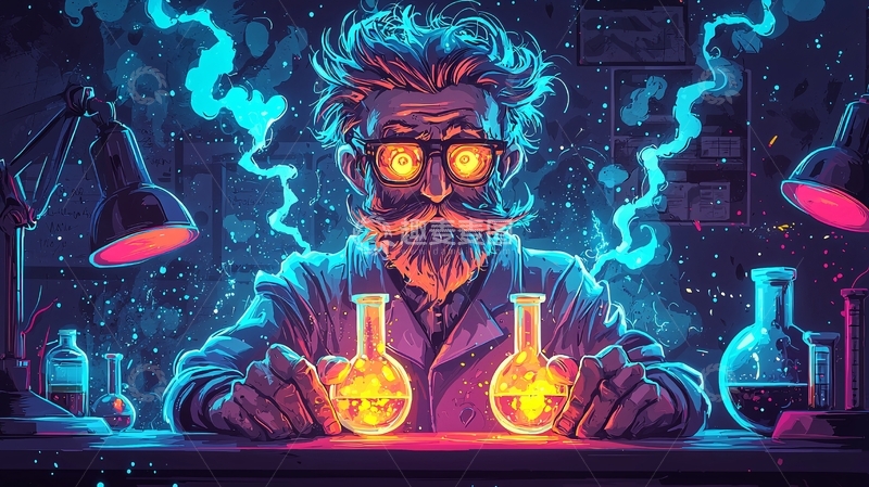 高清大图下载【趣麦麦图】疯狂科学家