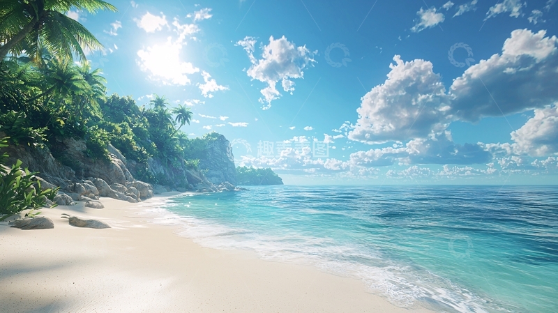 高清大图下载【趣麦麦图】热带海滩阳光明媚