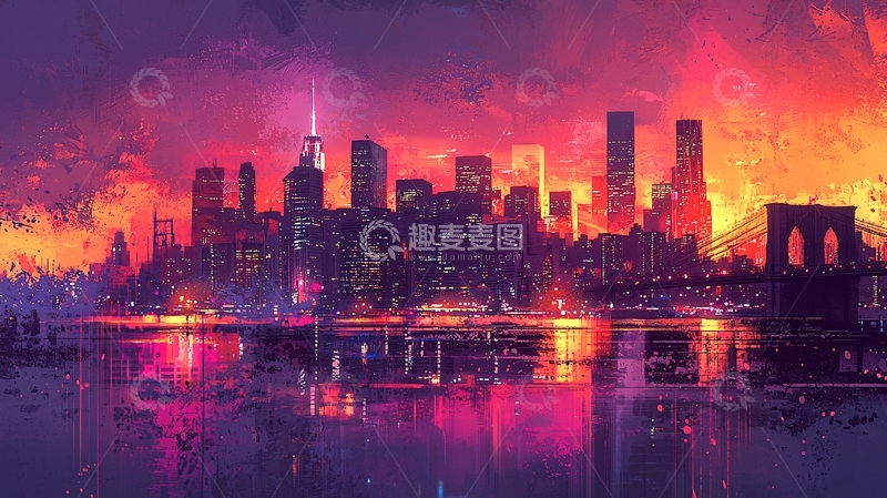 高清大图下载【趣麦麦图】炫彩都市夜景