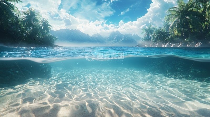 高清大图下载【趣麦麦图】热带海滩水下景观