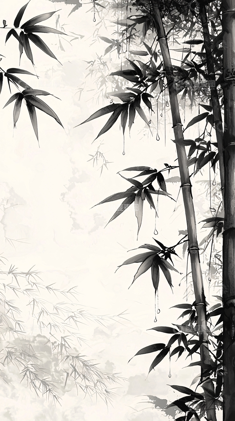 高清大图下载【趣麦麦图】水墨画竹子