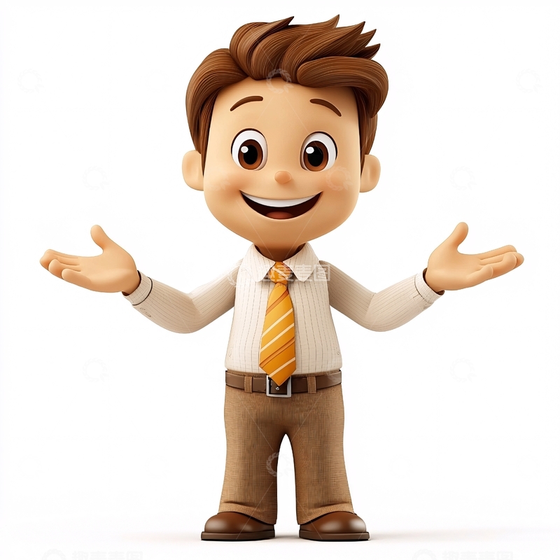 高清大图下载【趣麦麦图】卡通商务男士