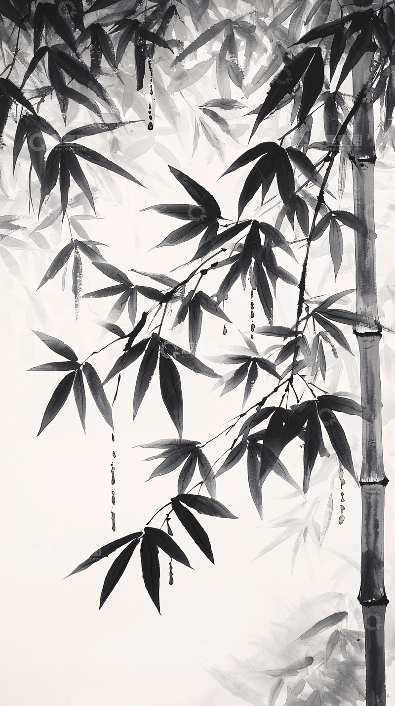 高清大图下载【趣麦麦图】水墨画竹子