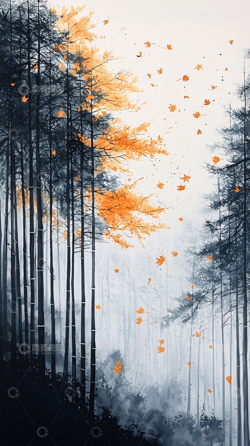 高清大图下载【趣麦麦图】水墨画森林