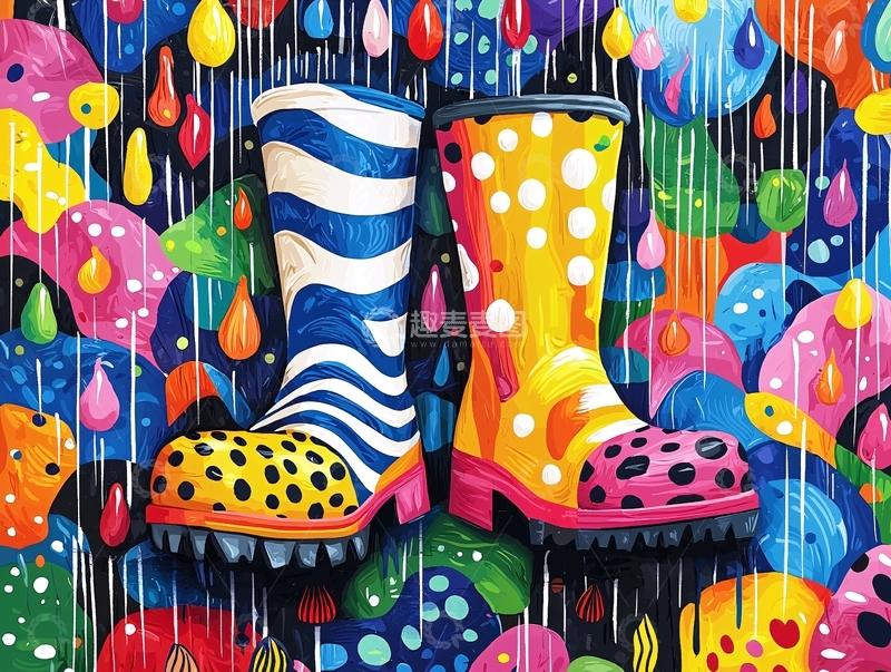 高清大图下载【趣麦麦图】彩色雨靴
