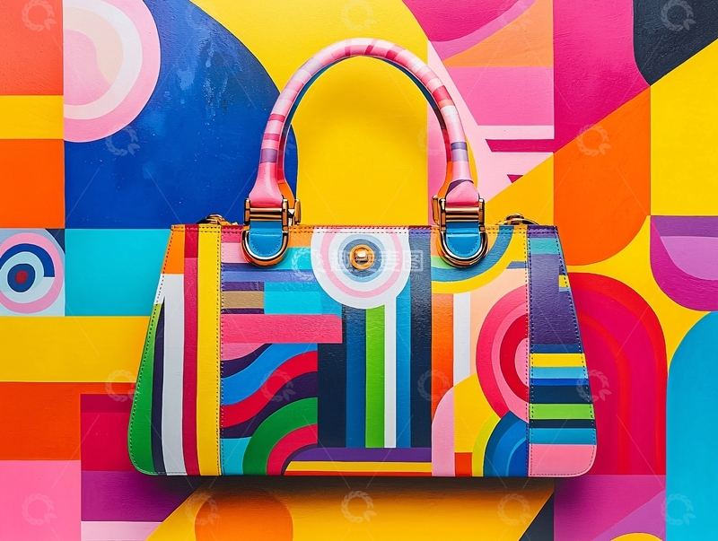 高清大图下载【趣麦麦图】鲜艳色彩的几何手提包