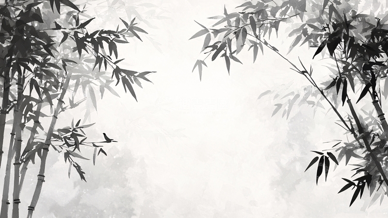 高清大图下载【趣麦麦图】水墨画竹子
