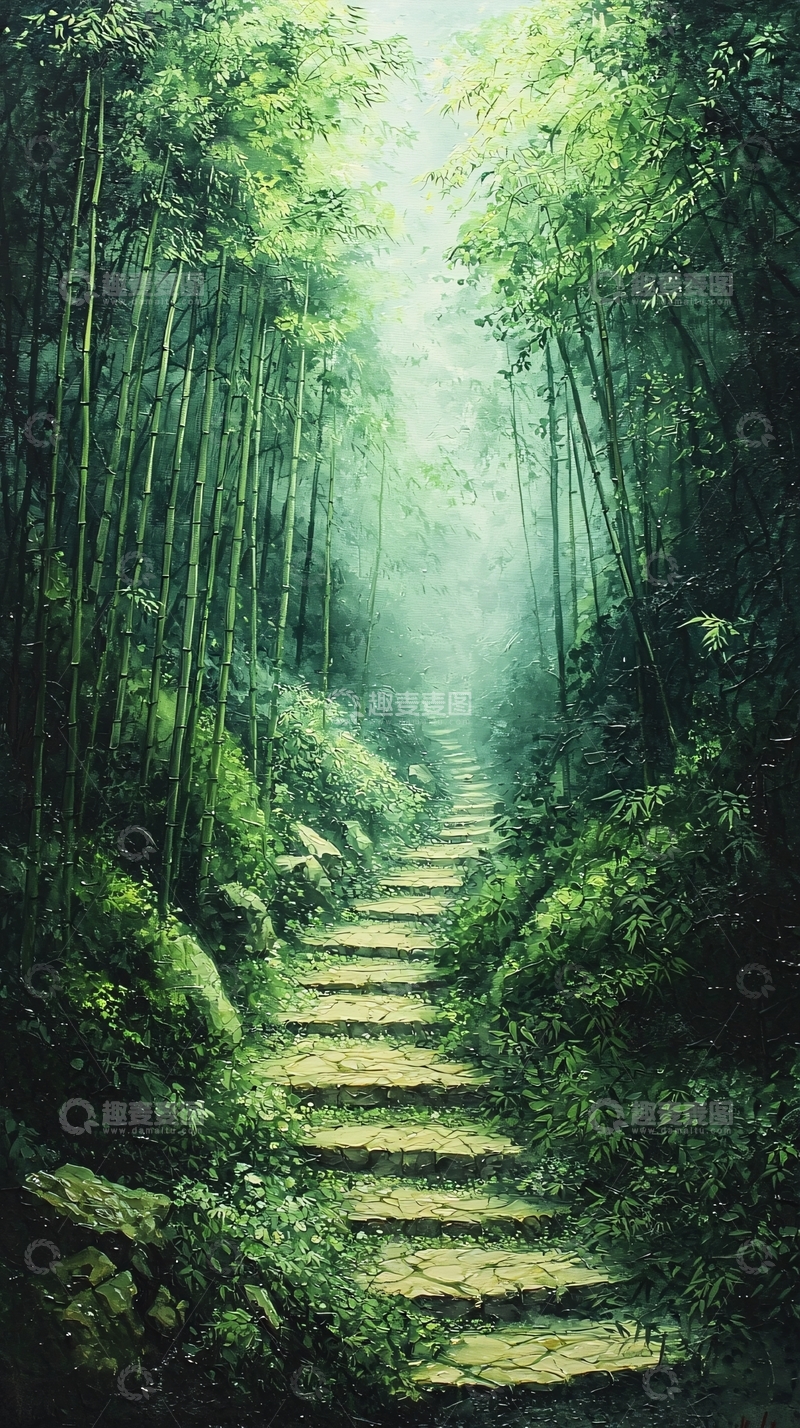 高清大图下载【趣麦麦图】竹林小径